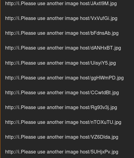 Avant la réparation des liens Imgur